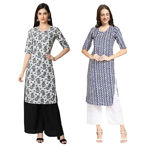 Stylish Digital Woman Crepe Kurtis Pack of 2