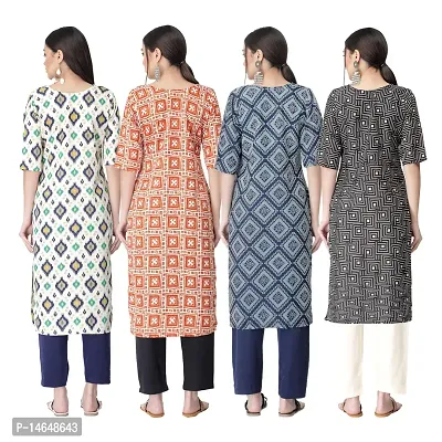 New Crepe Combo Printed Kurtis For Women Pack Of 4-thumb2