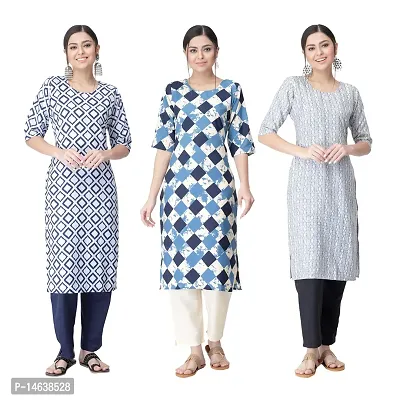 New Crepe Combo Printed Kurtis For Women Pack Of 3