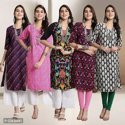 Fancy Crepe Kurtis For Women Pack Of 5-thumb0