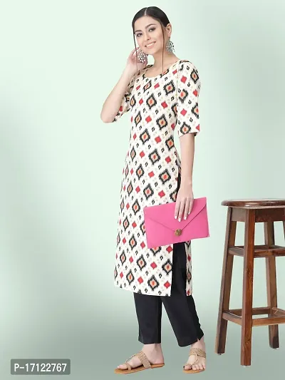 Women Stylish Crepe Printed Straight Kurta-thumb3