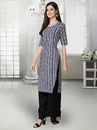 Stylish Navy Blue Crepe Stitched Kurta For Women-thumb1