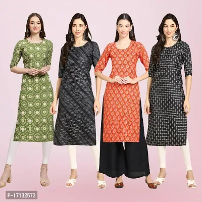 Women Stylish Crepe Printed Straight Kurta