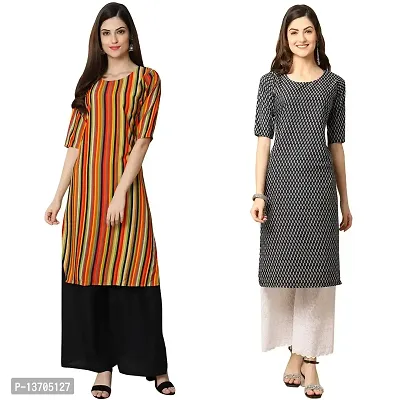 Stylish Crepe Digital Printed Kurta For Women- Pack Of 2