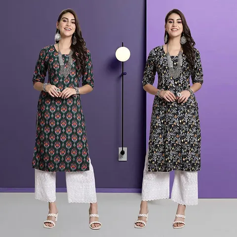 Fancy Rayon Kurtis For Women Pack Of 2