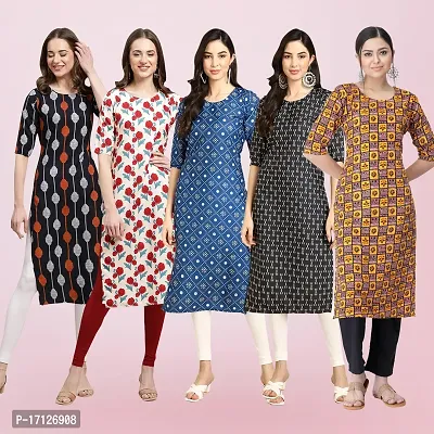 Women Stylish Crepe Printed Straight Kurta-thumb0