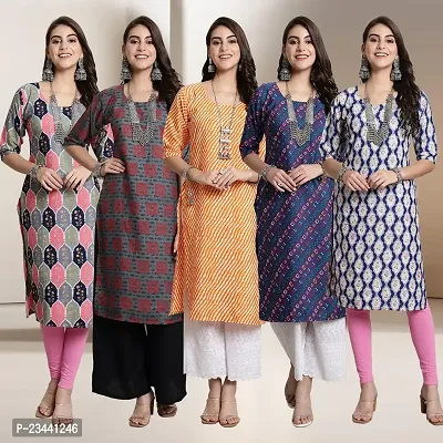 Fancy Crepe Kurtis For Women Pack Of 5-thumb0