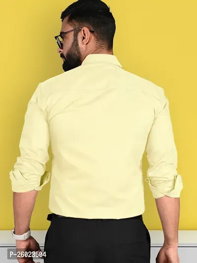 Reliable Yellow Cotton Solid Long Sleeve Formal Shirts For Men-thumb5