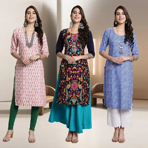 Fancy Rayon Kurtis For Women Pack Of 3