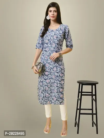 Stylish Crepe Printed Kurti For Women-thumb0