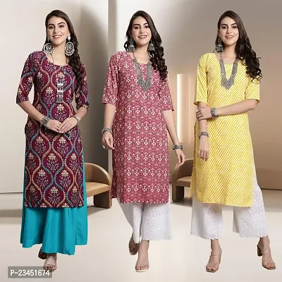 Fancy Rayon Kurtis For Women Pack Of 3