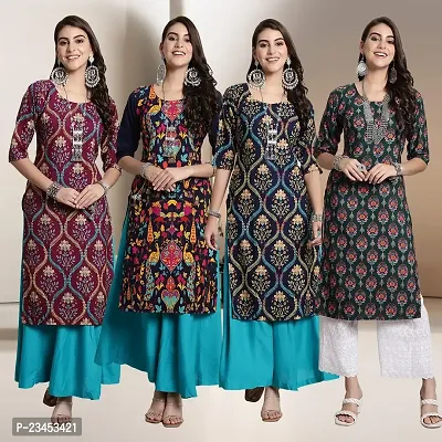 Fancy Crepe Kurtis for Women Pack Of 4-thumb0