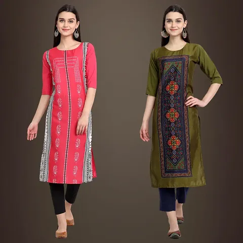 Best Trendy Crepe Printed Kurti - Combo Of 2