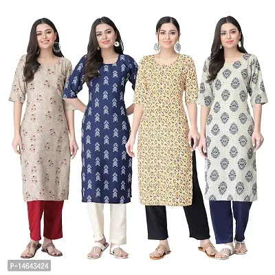 New Crepe Combo Printed Kurtis For Women Pack Of 4