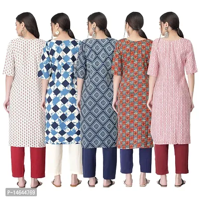 New Crepe Printed Kurtis Combo For Women Pack Of 5-thumb2