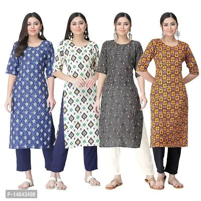 New Crepe Combo Printed Kurtis For Women Pack Of 4