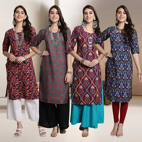 Fancy Crepe Kurtis for Women Pack Of 4