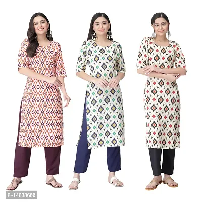 New Crepe Combo Printed Kurtis For Women Pack Of 3