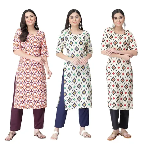 Best Selling Combo Of 3 Crepe Kurtis