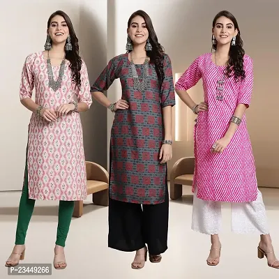 Fancy Rayon Kurtis For Women Pack Of 3