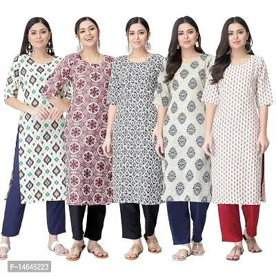 New Crepe Printed Kurtis Combo For Women Pack Of 5