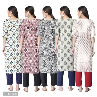 New Crepe Printed Kurtis Combo For Women Pack Of 5-thumb2