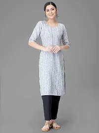 Stylish Crepe Printed Straight Kurta With Pant Set For Women-thumb1