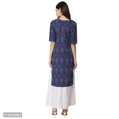 Stylish Crepe Digital Printed Straight Kurti For Women Pack of 5-thumb4