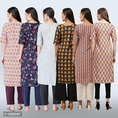 Women Stylish Crepe Printed Straight Kurta Combo-thumb2