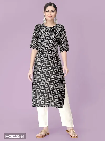 New Stylish Crepe Printed Kurta Set For Women-thumb0