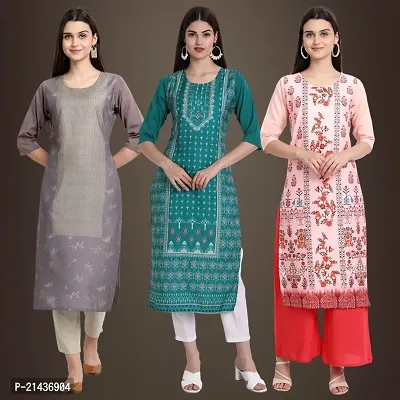 Fancy Crepe Kurtis for Women Pack Of 3-thumb0