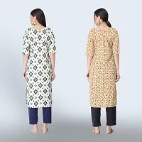 Women Stylish Crepe Ethnic Motif Casual Straight Kurta-thumb1