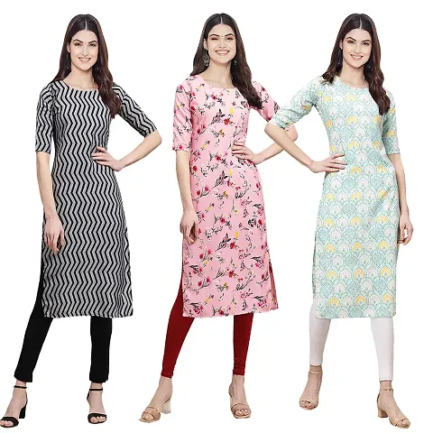 Fancy Combo of 3 Crepe Kurti