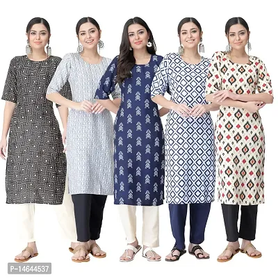 New Crepe Printed Kurtis Combo For Women Pack Of 5