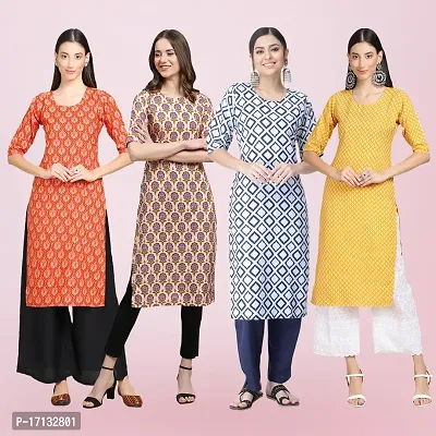 Women Stylish Crepe Printed Straight Kurta-thumb0