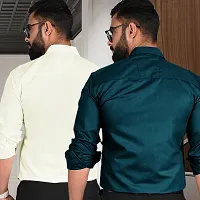 Comfortable Multicoloured Cotton Long Sleeve Formal Shirt For Men Pack Of 2-thumb1