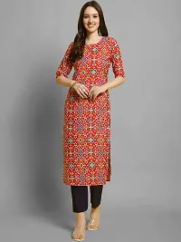 Stylish Crepe Printed Straight Kurta With Pant Set For Women-thumb1