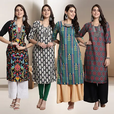 Fancy Crepe Kurtis for Women Pack Of 4