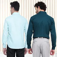 Elegant Cotton Multicoloured Long Sleeves Formal Shirt For Men- Pack Of 2-thumb1