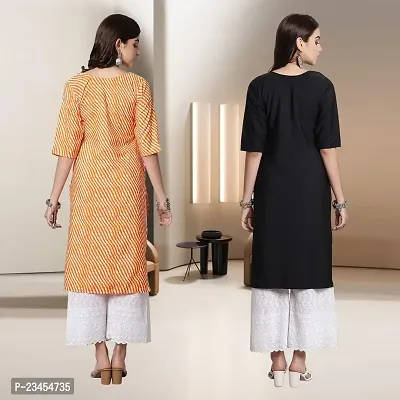 Fancy Rayon Kurtis For Women Pack Of 2-thumb2