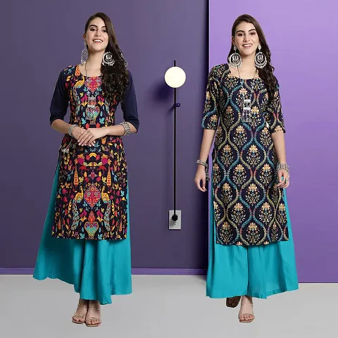 Fancy Rayon Kurtis For Women Pack Of 2