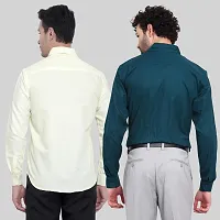 Elegant Cotton Multicoloured Long Sleeves Formal Shirt For Men- Pack Of 2-thumb1