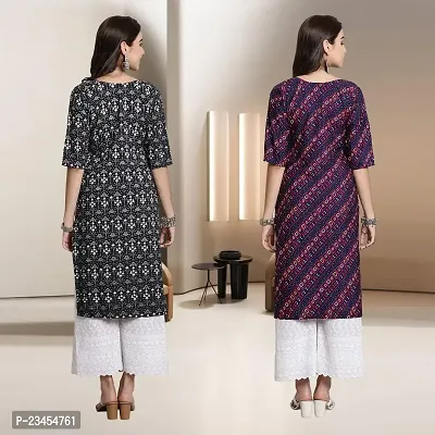 Fancy Rayon Kurtis For Women Pack Of 2-thumb2