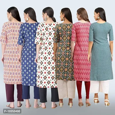 Women Stylish Crepe Printed Straight Kurta Combo-thumb2