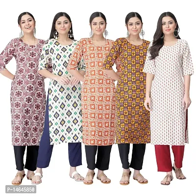 New Crepe Printed Kurtis Combo For Women Pack Of 5