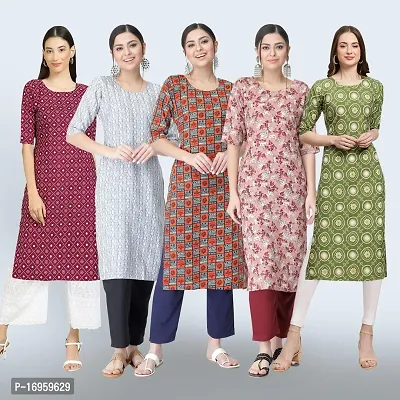 Women Stylish Crepe Printed Staright Kurta-thumb0