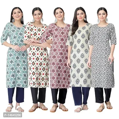 New Crepe Printed Kurtis Combo For Women Pack Of 5