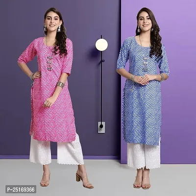 Fancy Crepe Kurtas For Women Pack Of 2-thumb0