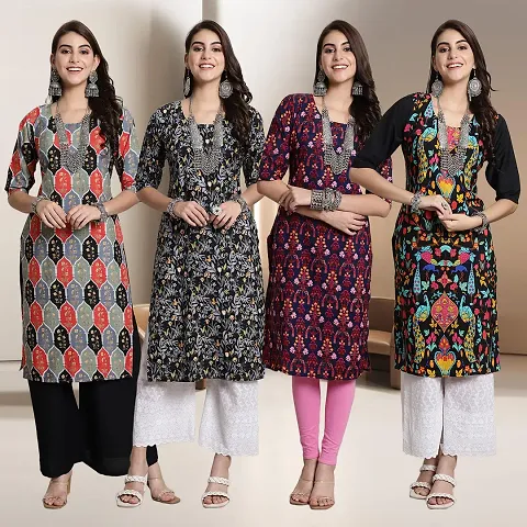 Fancy Crepe Kurtis for Women Pack Of 4