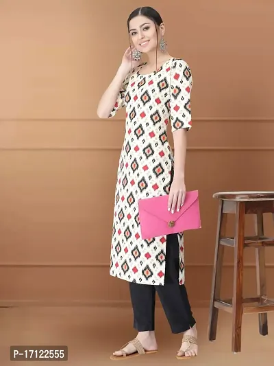 Women Stylish Crepe Printed Straight Kurta-thumb2